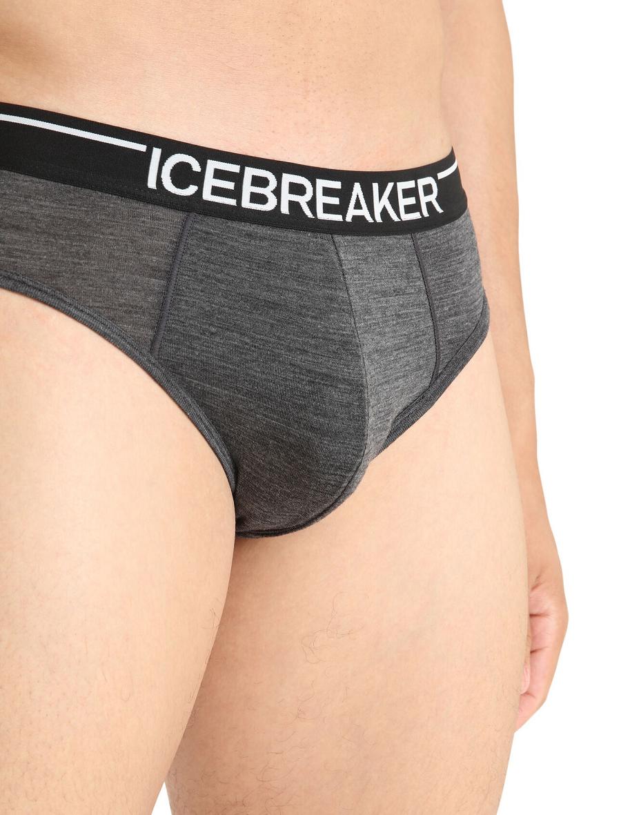 Icebreaker Merino Anatomica Briefs Miesten Alusvaatteet Mustat Harmaat | FI 1298KORI